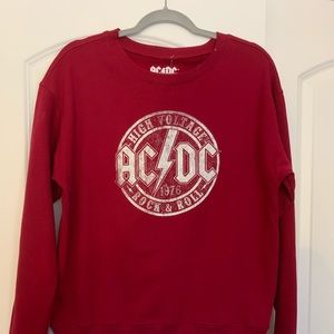 AC/DC High Voltage 1976 Ladies Red Sweatshirt